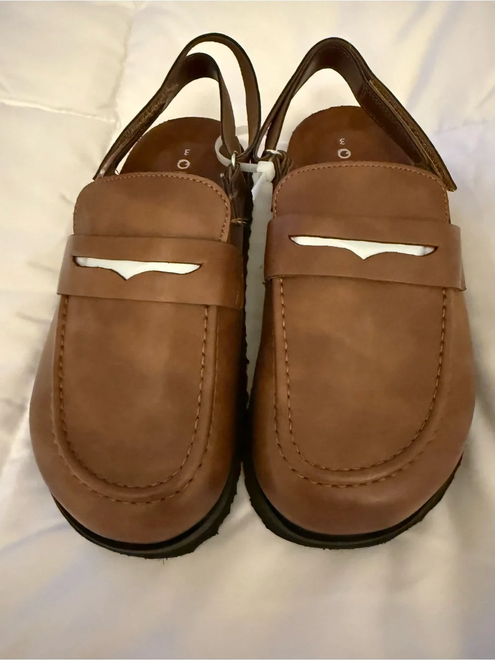 Cloud Clogs Boys Brown Faux Leather Slingback Loafers